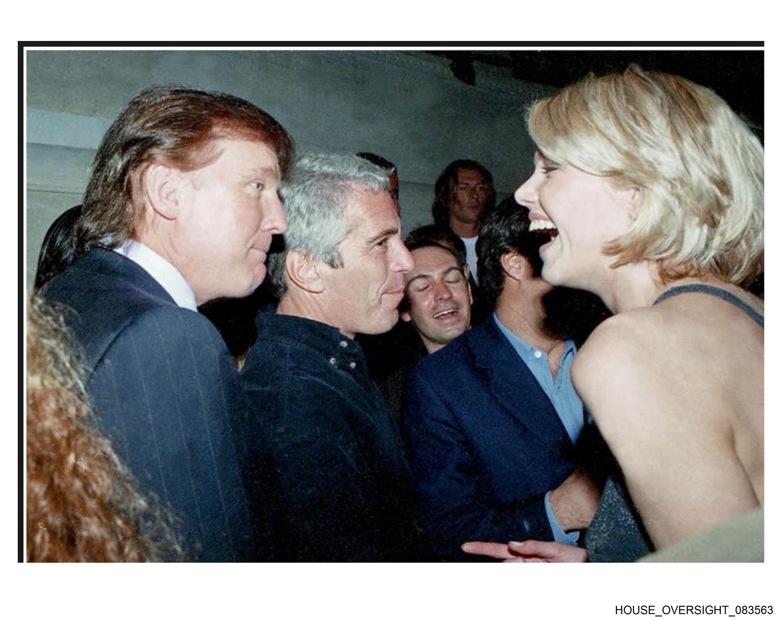 Donald Trump and Jeffrey Epstein at party