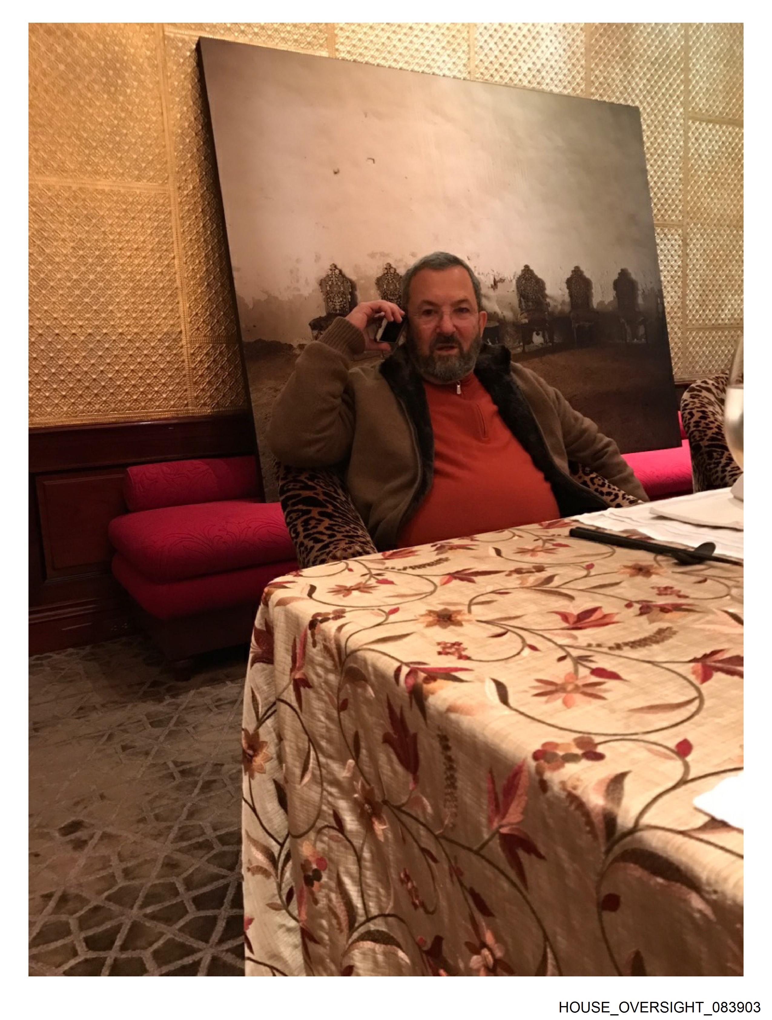 Ehud Barak on phone